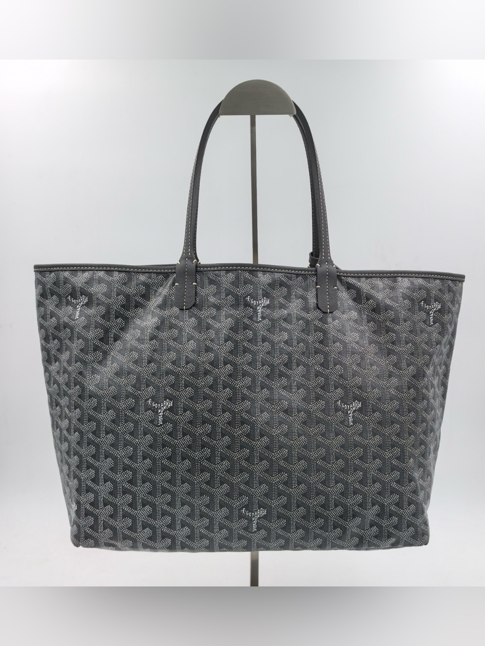Gray Goyard Saint Louis Patterned Tote Bag - Designer Style